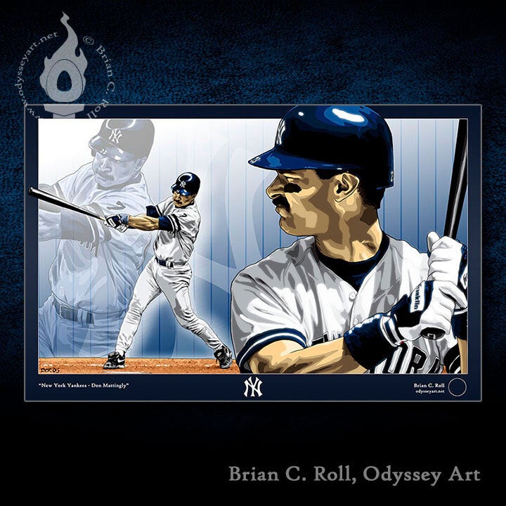 New York Yankees Don Mattingly, Odyssey Art, Art of Brian C. Roll